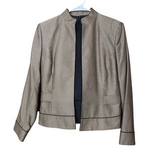 Textured Blazer 3 Piece Skirt Set Kasper 6P Black‎ Fawn Career Business Classic